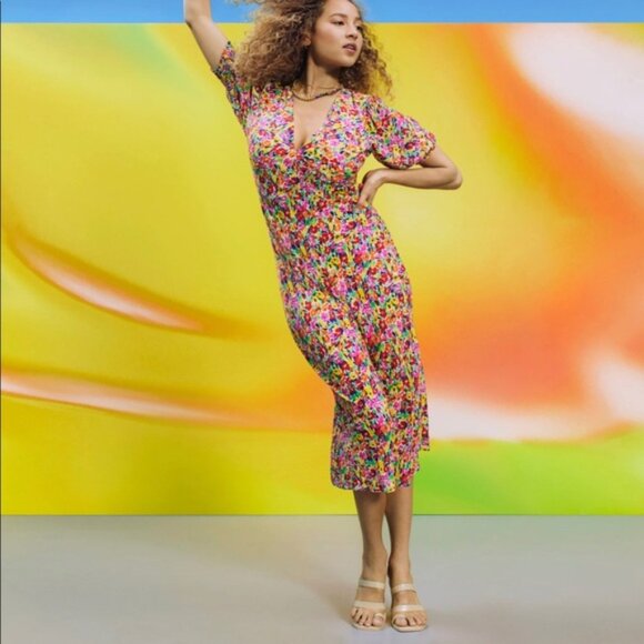 NWT Rixo floral print midi dress SIZE 10 - Picture 1 of 8